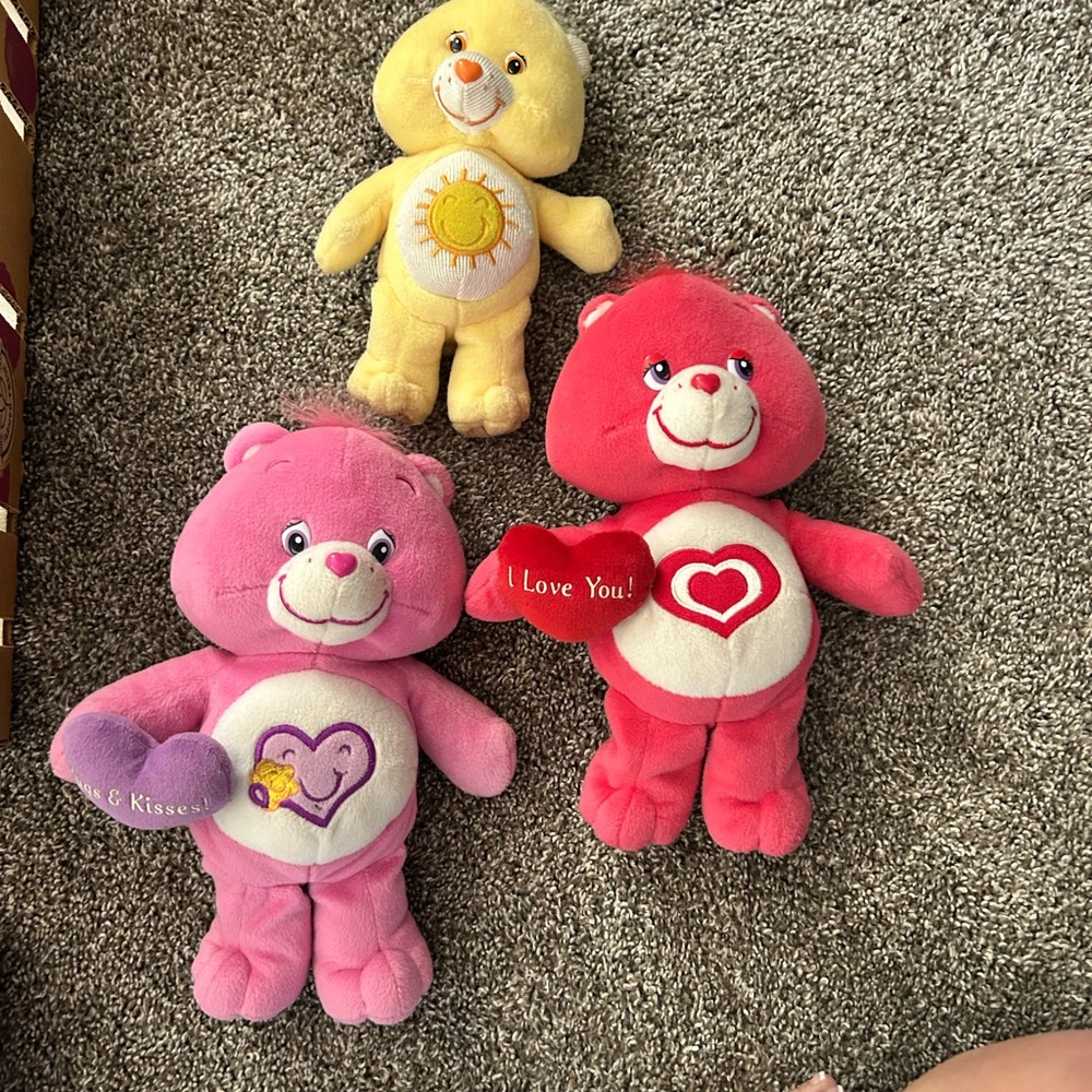 Care Bears Pink and Red Plush Stuffed Animals